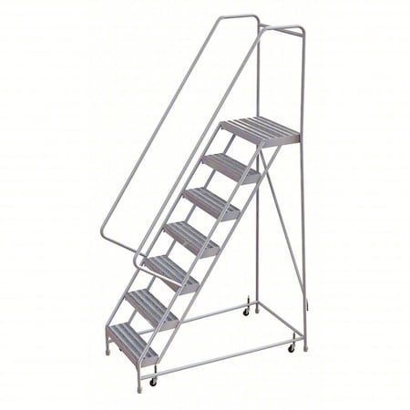 Tri-Arc 8.5 ft H Aluminum Rolling Ladder, 7 Steps, 350 lb Load Capacity WLAR107164