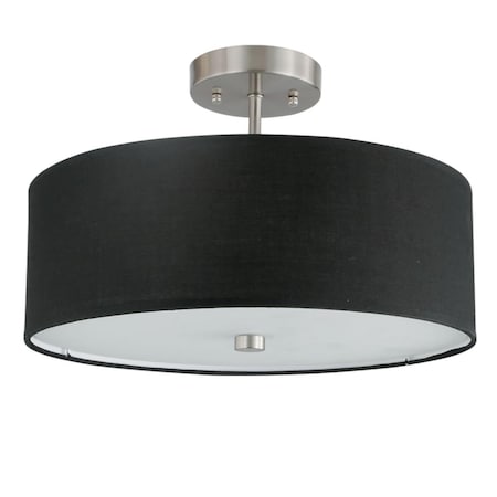 Star Brite Signature 3 Light Satin Chrome Semi Flush Mount Ceiling Light - Black ST2204070