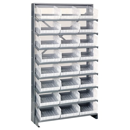 Quantum Storage Systems SINGLE SIDED PICK RACK W/24 CLEAR BINS QPRS-210CL