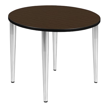 Regency Round Kahlo Breakroom Table, 36 in W, 36 in L, Neo Walnut TPL36RNDNWCM
