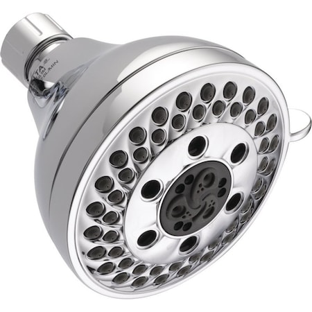 Delta Shower Head, 1.75 gpm, 1/2 in Connection, IPS, 5-Spray Function, Plastic, Chrome, 4-5/32 in Dia 75569C