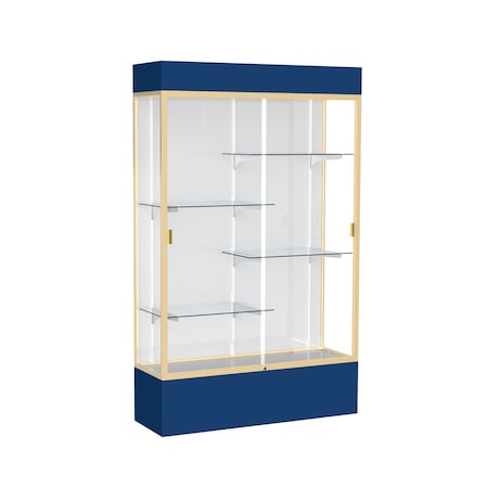Ghent Lighted Floor Display Case 48x80x16, White 3174WB-GD-NY