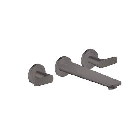 Axor Citterio C 3-Hole Wall-Mounted Tub Filler- Cubic Cut in Brushed Black Chrome 49483341