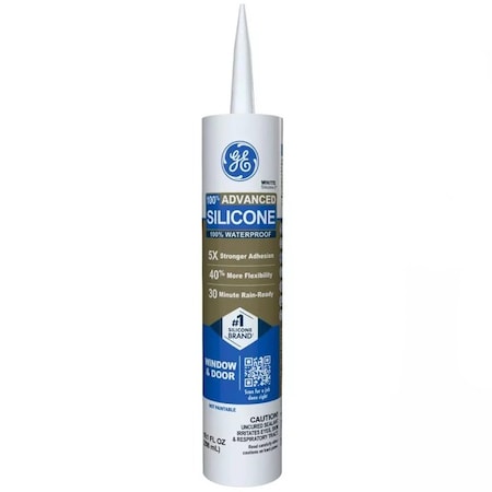 Shur-Line 10.1 Oz GE 2811093 White Silicone 2 Advanced Window & Door Sealant 06500