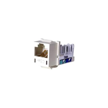 Hubbell Premise Wiring Hubbell Xcelerator HXJ5EOW Cat.5e Keystone Jack - 1 x RJ-45 Network Female - White HXJ5EOW