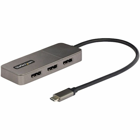 Startech.Com USB-C to Triple DisplayPort 1.4 MST Hub, 4K 60Hz, 1ft 30cm Cable, USB Type-C to MST14CD123DP