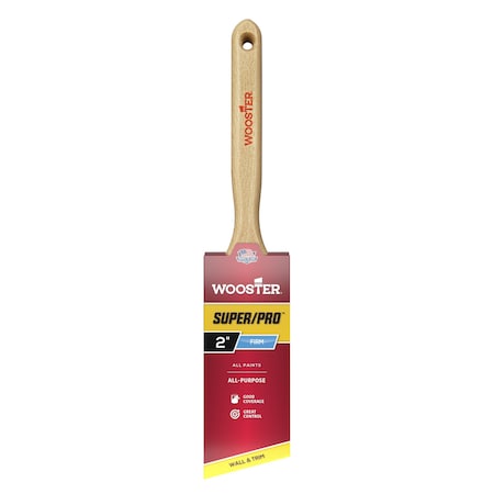 Wooster 2" Angle Sash Firm, Nylon/Polyester Bristle, Paint Brush, Wood Handle J4112-2