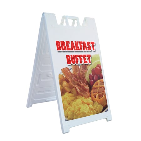 Signmission Breakfast Buffet, A-Frame & 2 Decals Installed, Heavy-Duty Plastic Frame SBHD-D-2436-Breakfast Buffet