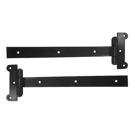Nuvo Iron Strap Hinge, Steel, Black, Galvanized/Powder-Coated Satin, Screw Mounting SH12BLK