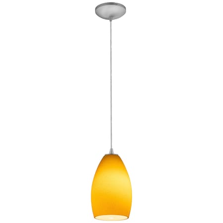 Access Lighting Champagne, LED Pendant, Brushed Steel Finish, Maya Glass 28012-3C-BS/MYA
