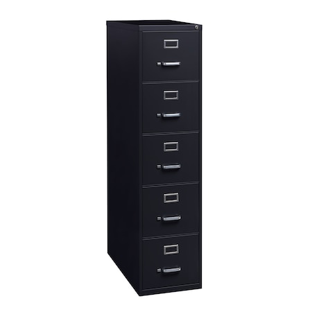 Hirsh 15" W 5 Drawer Vertical File Cabinet, Black, Letter 17778