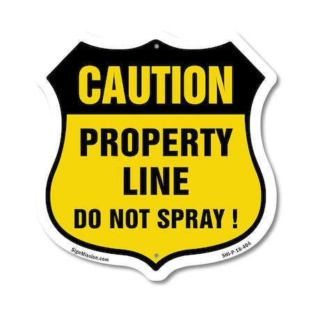 Signmission No Spray Shield Sign Caution Property Li, 18 Inch X 18 Inch, Plastic Sign SHI-P-18-404