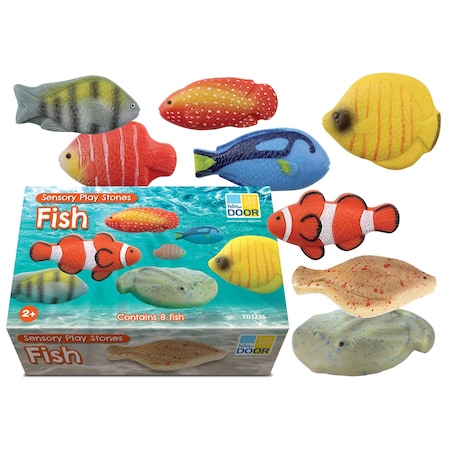 Yellow Door Sensory Play Stones, Fish, 8-Piece Set YD1236