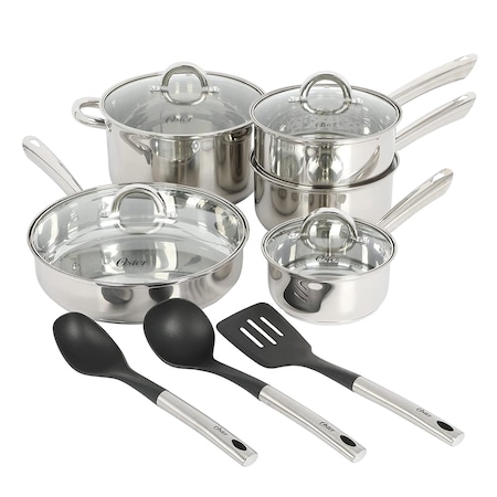Oster Sangerfield 12 Piece Stainless Steel Aluminum Base Cookware Set 82952.12RR