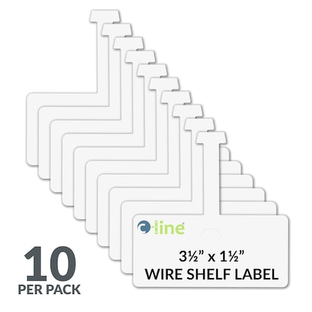 C-Line Products 3-1/2" x 1-1/2" White Wire Shelf Tag, 10PK 87411