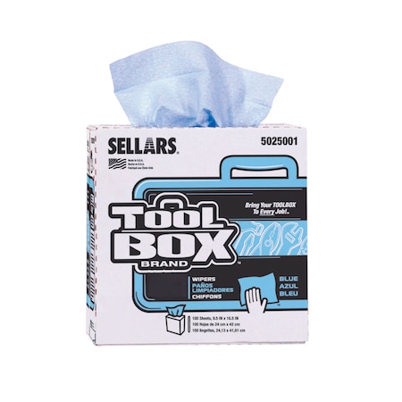 Sellars Toolbox Z400 Interfold 100Ct Blue 8.5"X16.5" Sht 8/Cs, 8PK 5025001