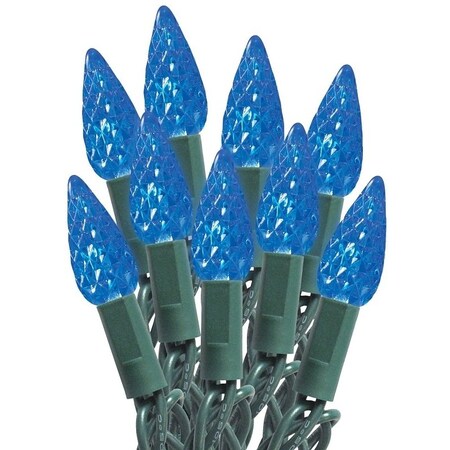 Santas Forest Light Cord, Spool, LED, C6, Blue, 100 Ct 29584