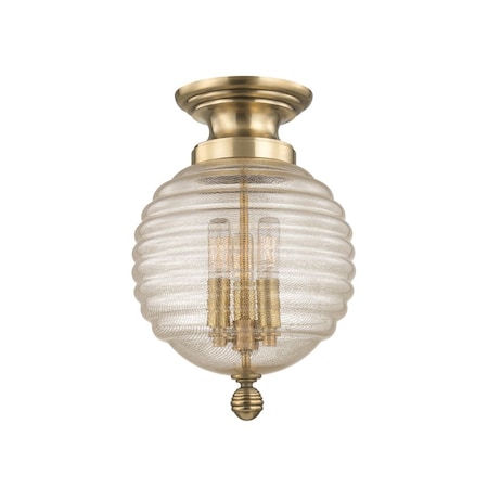 Hudson Valley Lighting Coolidge 3 Light Flush Mount 10 In. Aged Brass 3200-AGB