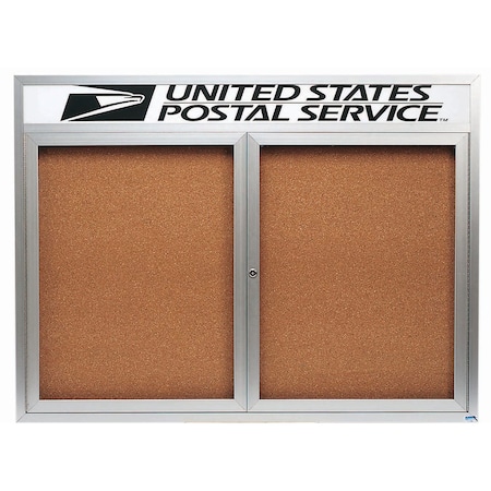 Aarco Enclosed Bulletin Board w/ Header Clear Satin Anodized Al Frame, 36''Hx48''W DCC3648RH