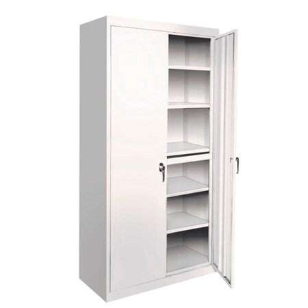 Steel Cabinets Usa Storage Cabinet, 72 in H, 42 in W, White, 5 Shelves AAH-42RB-5-W