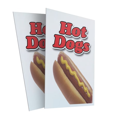 Signmission Hot Dogs, Plastic Signs Only 24 Inch x 36 Inch, Corrugated Plastic, 2PK CSB-2436-2PACK-Hot Dogs 1