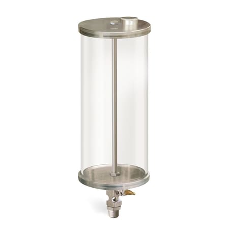 Oil-Rite 1 gal Capacity Single Feed Manual Lubricator w/Acrylic Reservoir - 1/2in. Male NPT, Center Post B1876-128A14B1W