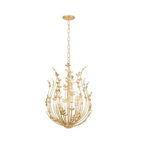 Troy Lighting Delmore 20.25in wide 6 Light Chandelier in Vintage Gold Leaf F4620-VGL