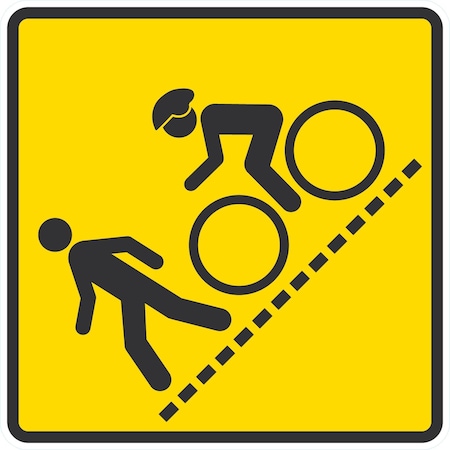 Lyle Pedestrian And Bike Crossing Symbol, 24x24, Engineer Grade, Yellow G-12910-EG_24x24