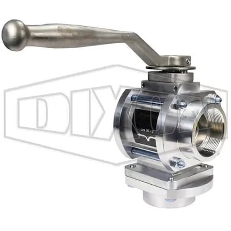 Dixon Mann-Tek by 2-WayBV200 2-Way Ball Valve, 2 in Nominal, FNPT End Style, Aluminum Body, Full Port, FPM 2WAYBV200