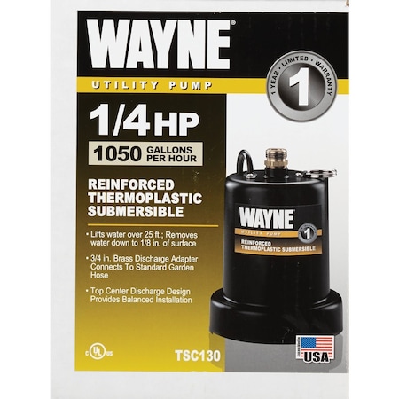 Wayne 1/4 HP Submersible Utility Pump 56517-TSC130