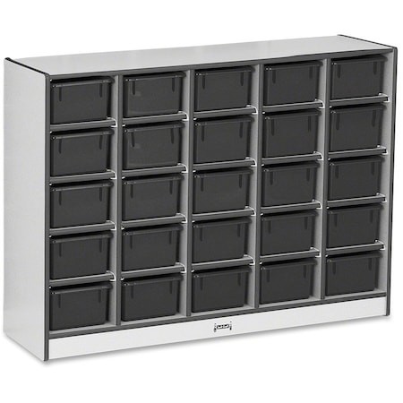 Jonti-Craft Rainbow Accents 25 Cubbie-Tray Mobile Storage, with Trays, Black 0426JCWW180