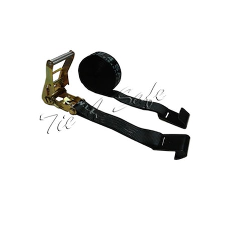 Tie 4 Safe 2 in. x 30 ft. Ratchet Tie Downs with Flat Hooks, Black - 2 Piece, 2PK RT04C-530-M11N-BL-2