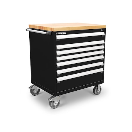 Tekton Rolling Tool Cabinet, 7 Drawer, Black, Steel, 36 in W x 27 in D x 41-1/2 in H OCL33100LWT