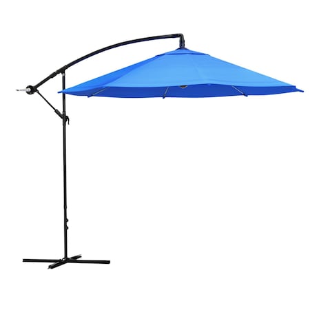 Pure Garden 10 Ft Offset Umbrella with Base, Hunter Green 50-LG1039