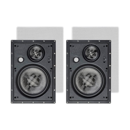 Monoprice Alpha In-Wall Speakers 8in Carbon Fiber 3-Way (pair) 34200