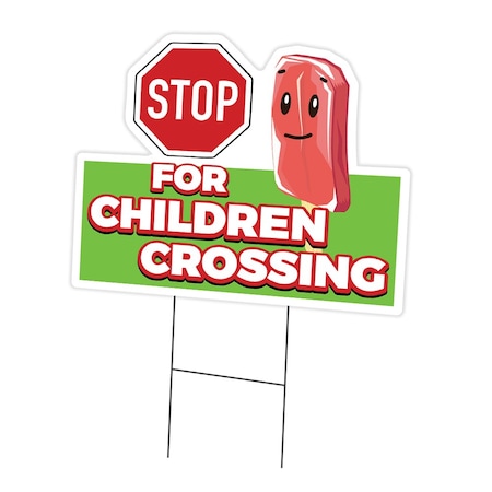 Signmission Stop Children Crossing Die Cut Yard & Stake outdoor plastic coroplast window, 1216-Stop Children C-DC-1216-Stop For Children Crossing19
