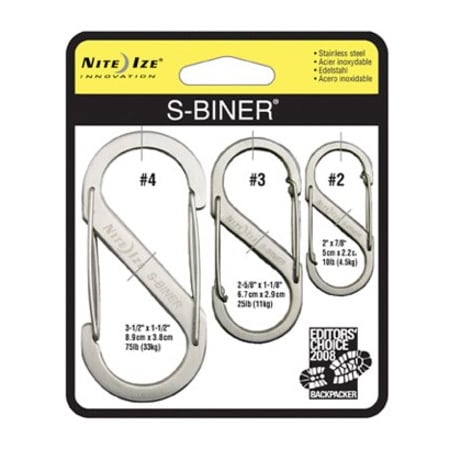 Nite Ize Carabiner Clip, 3-1/2 In., Steel, Black SB234-03-01