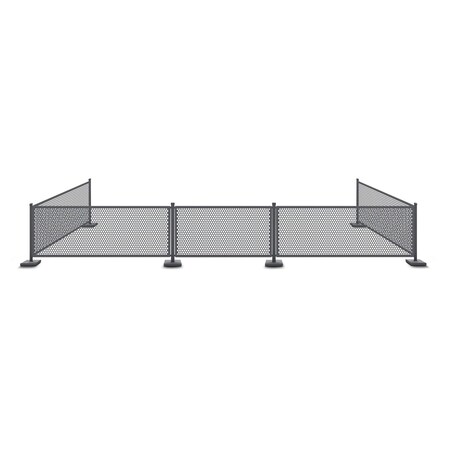 Factory 2U Commercial Patio Gray Aluminum Bar Restaurant Fence Kit, 36ft L, 34in H, Flexible Layout, Powdercoat w/ UV Topcoat 805679