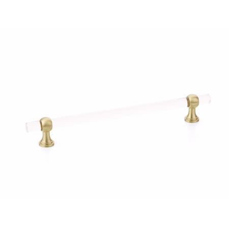 Schaub 8in Center to Center Lumiere Transitional Cabinet Pull Satin Brass Finish 418-SB