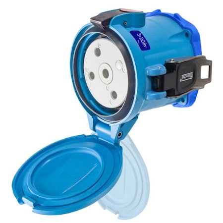 Meltric DR150 RECEPTACLE POLY BLUE SIZE 5 TYPE 4X 3P+G 150 A 208 VAC 60 Hz NO AUX 31-94233-K16