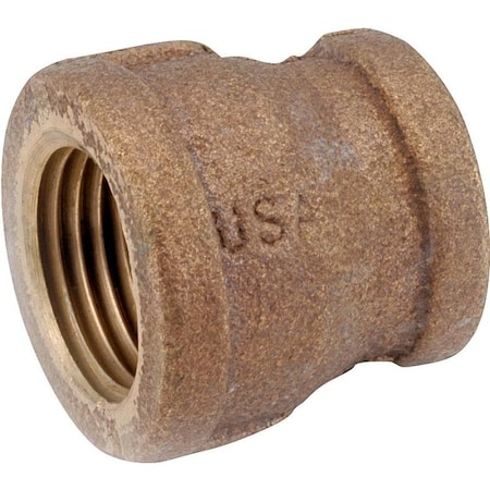 Anderson Metals Reducing Pipe Coupling, 3/4 x 3/8 in, FIPT, Brass, 200 psi Pressure 738119-1206