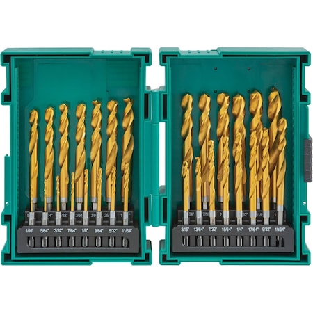 Grizzly Pro M2 HSS TiN-Coated Quick-Release Hex Shank Drill Bit Set, 29 Pc. T33841