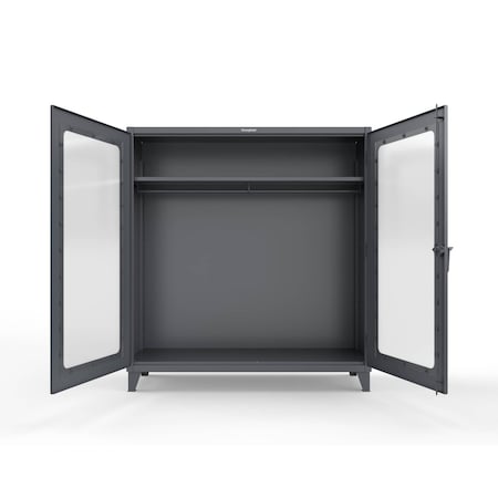 Strong Hold 12 GA Industrial Clear View Uniform Cabinet with Hanger Rod 66-LD-WR-241