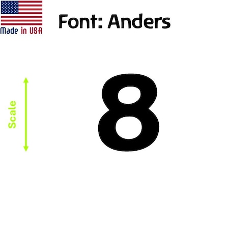 Aacc Self-Adhesive Vinyl Number: 8, Size: 22 in. Color: Black Font: Anders, 12PK AACC-Anders-N8-Black-I22x12