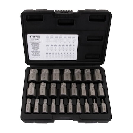 Cal Van Multi Spline Screw Extractor Set, 25 Pcs 44200