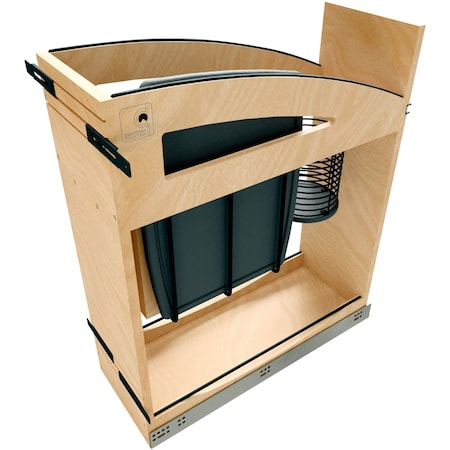 Revashelf Base Organizer Knife/Utensil 21-21/32inD x 8-15/16in W x 25-7/8inH Soft-close Wood/Black Craftsman 448KBCC-BCSC-8MB