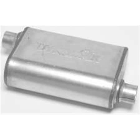 Dynomax 17222 2.5 in. Inlet x 14 in. Outlet Ultra Flo Welded Stainless Steel Oval Exhaust Muffler DYN17222