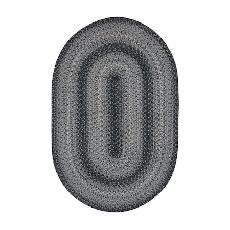 Homespice 20 x 30 in. Oval Flint Hill Grey Jute Braided Rugs 501837