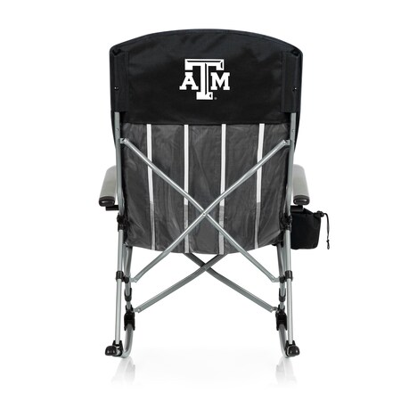 Picnic Time Family Of Brands NCAA Texas A&M Aggies Outdoor Rocking Camp Chair - XL Heavy Duty Camping Chair 805-01-175-564-0