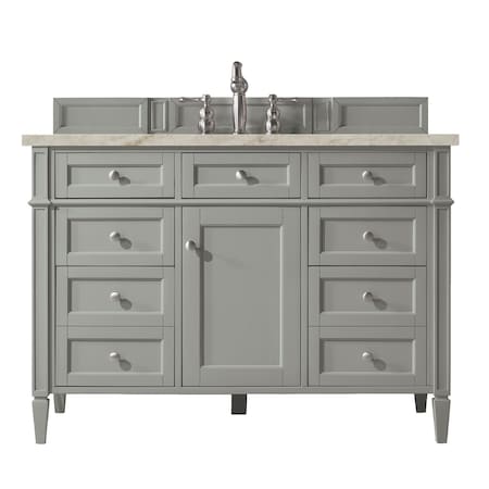 James Martin Vanities Brittany 48" Single Vanity, Urban Gray, w/ 3 CM Tajnar Eclos Top 650-V48-UGR-3TJR